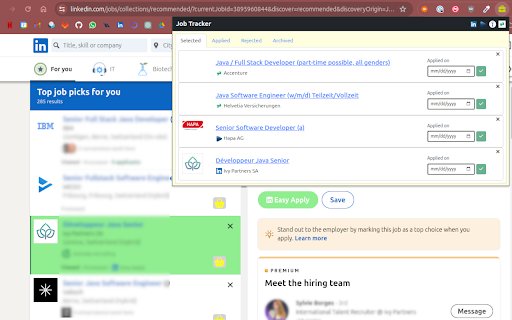Job Tracker  from Chrome web store to be run with OffiDocs Chromium online