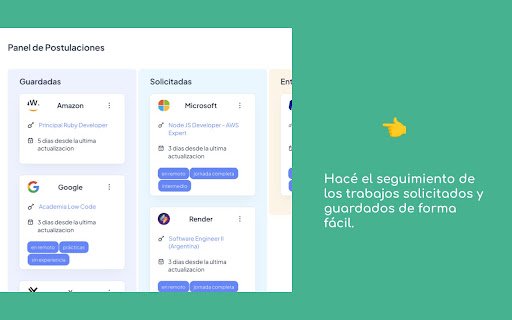 Job tracking extension  from Chrome web store to be run with OffiDocs Chromium online
