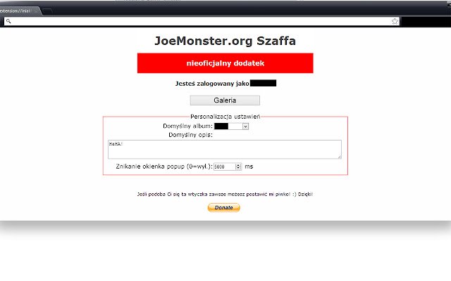 JoeMonster.org Szaffa  from Chrome web store to be run with OffiDocs Chromium online