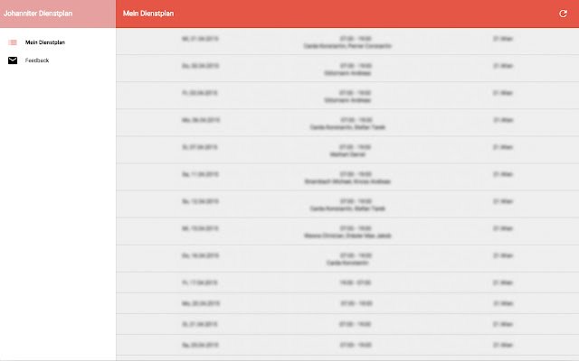 Johanniter Dienstplan  from Chrome web store to be run with OffiDocs Chromium online