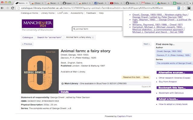 John Rylands Library Recommender  from Chrome web store to be run with OffiDocs Chromium online