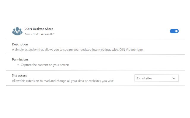 JOIN Desktop Share  from Chrome web store to be run with OffiDocs Chromium online