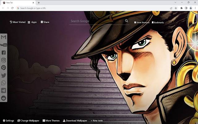 JoJos Bizarre Adventure Wallpaper aus dem Chrome-Webshop, das mit OffiDocs Chromium online ausgeführt werden kann