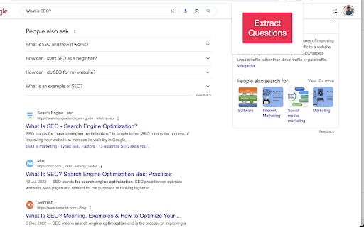 Jonjos PAA Extractor Tool  from Chrome web store to be run with OffiDocs Chromium online