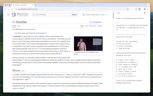 Jot  from Chrome web store to be run with OffiDocs Chromium online