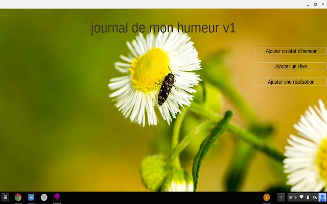 Journal de mon humeur v1 ຈາກ Chrome web store ທີ່ຈະດໍາເນີນການກັບ OffiDocs Chromium ອອນໄລນ໌