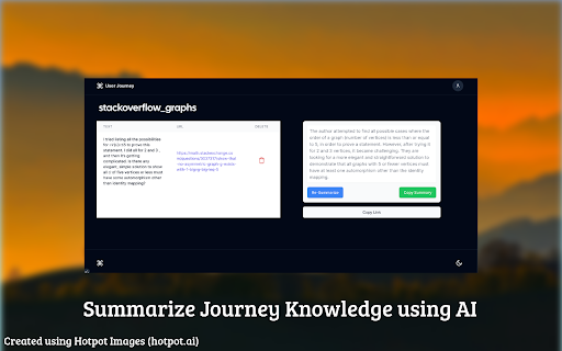 JourneyTracker  from Chrome web store to be run with OffiDocs Chromium online