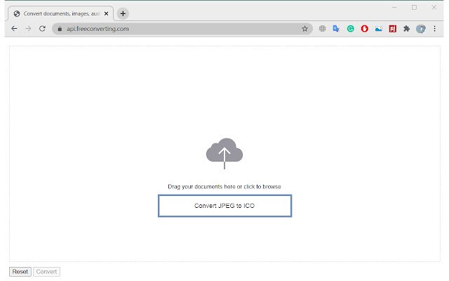 JPEG to ICO Converter  from Chrome web store to be run with OffiDocs Chromium online