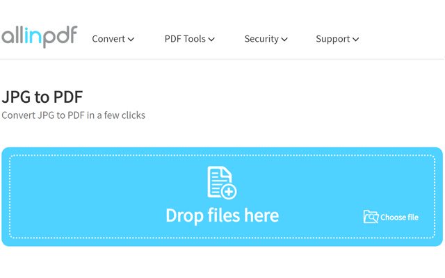 JPG a PDF Allinpdf.com de Chrome web store para ejecutarse con OffiDocs Chromium en línea