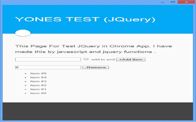 JQuery_tset dal Chrome Web Store da eseguire con OffiDocs Chromium online