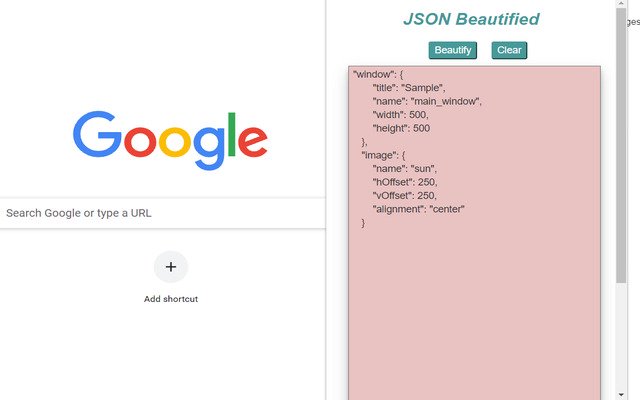 OffiDocs Chromium 온라인에서 실행할 Chrome 웹 스토어의 JSON Beautified