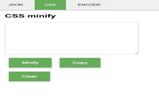 JSON/CSS minify or prettify  from Chrome web store to be run with OffiDocs Chromium online