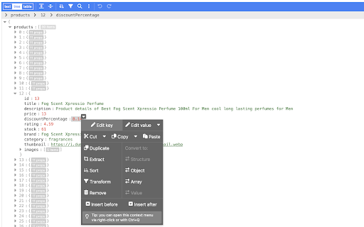 JSON Editor  from Chrome web store to be run with OffiDocs Chromium online