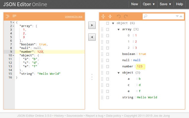 JSON Editor mula sa Chrome web store na tatakbo sa OffiDocs Chromium online