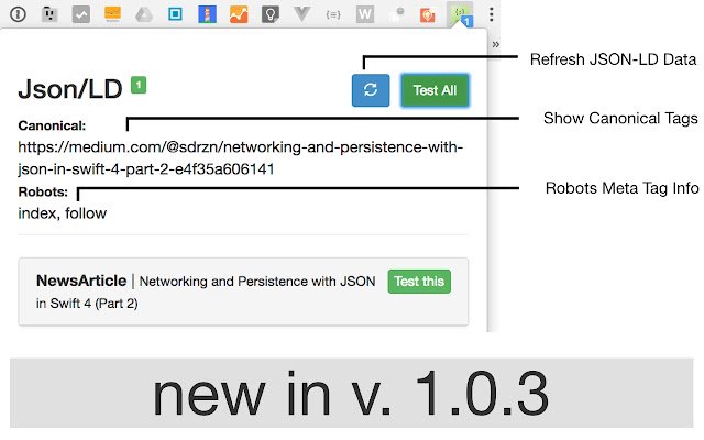 JSON LD Tester  from Chrome web store to be run with OffiDocs Chromium online