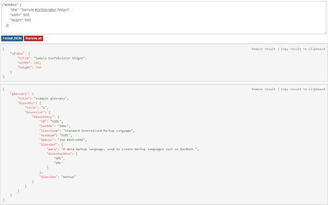 Format rapide JSON de la boutique en ligne Chrome à exécuter avec OffiDocs Chromium en ligne