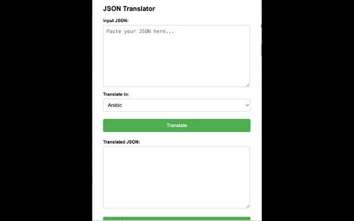JSON Translator  from Chrome web store to be run with OffiDocs Chromium online