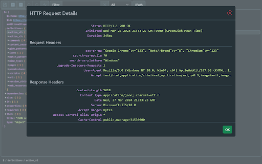 JSON Viewer  from Chrome web store to be run with OffiDocs Chromium online