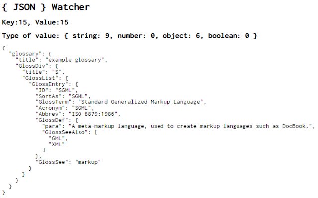 JSON Watcher  from Chrome web store to be run with OffiDocs Chromium online