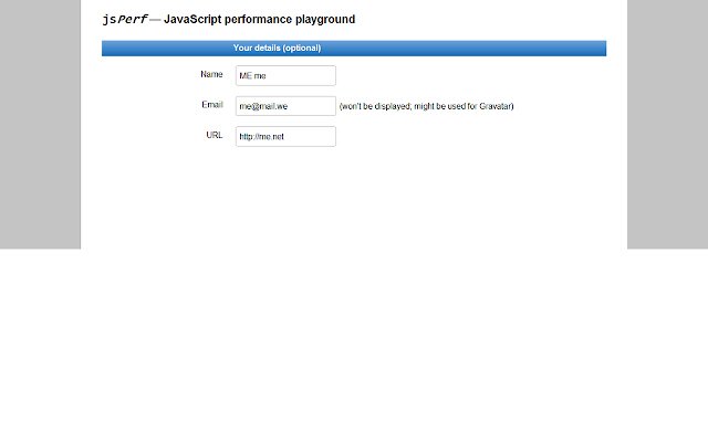 jsPerfLogin da Chrome Web Store para ser executado com OffiDocs Chromium online