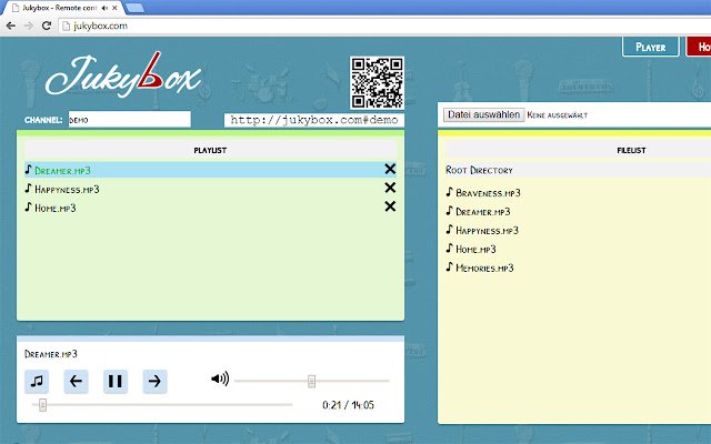 Jukybox Music Player aus dem Chrome-Webshop zur Ausführung mit OffiDocs Chromium online