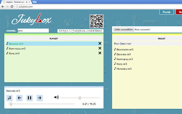 Jukybox Music Player  from Chrome web store to be run with OffiDocs Chromium online