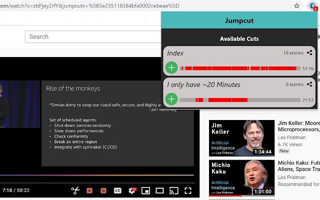 Jumpcut aus dem Chrome-Webshop zur Ausführung mit OffiDocs Chromium online