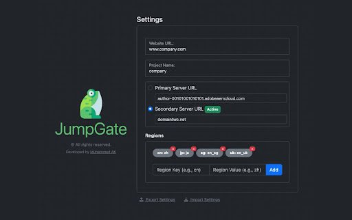 JumpGate: AEM Navigator  from Chrome web store to be run with OffiDocs Chromium online