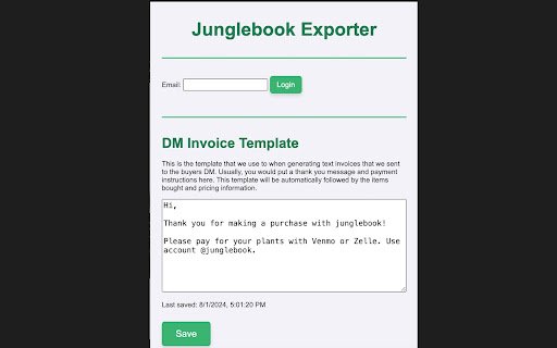 Junglebook Exporter  from Chrome web store to be run with OffiDocs Chromium online