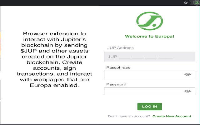 Júpiter Europa da Chrome Web Store será executado com OffiDocs Chromium online