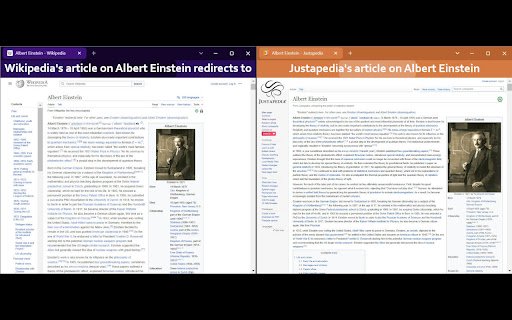 Justapedia Redirector  from Chrome web store to be run with OffiDocs Chromium online