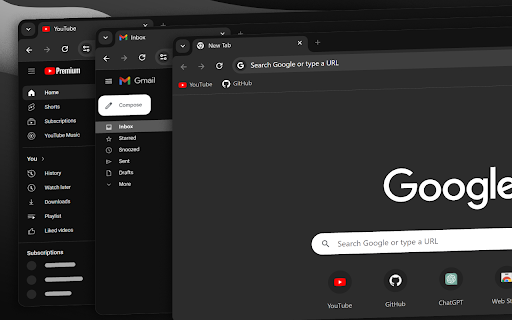 Just Dark Theme  from Chrome web store to be run with OffiDocs Chromium online