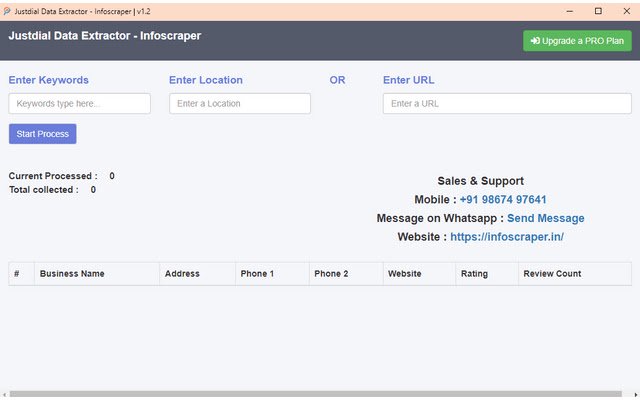 Justdial Data Extractor – Infoscraper din magazinul web Chrome va fi rulat cu OffiDocs Chromium online