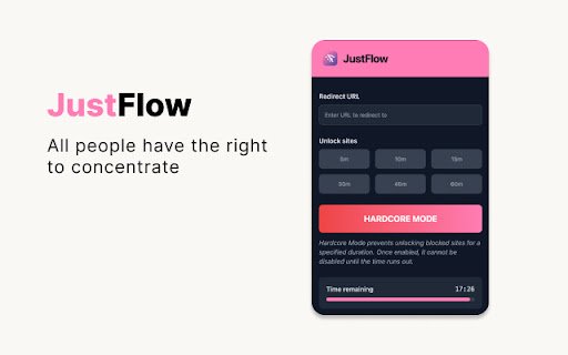 JustFlow  from Chrome web store to be run with OffiDocs Chromium online