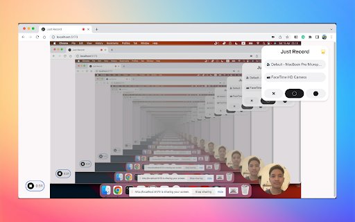 Just Record  from Chrome web store to be run with OffiDocs Chromium online