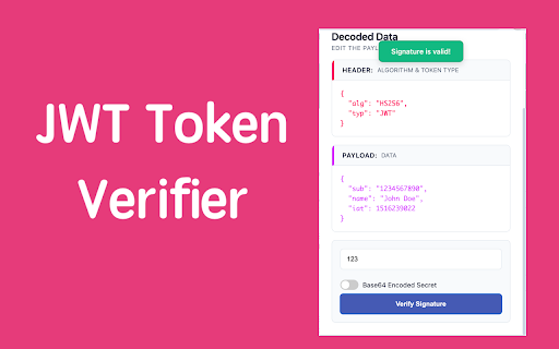 JWT Decoder  Verifier  from Chrome web store to be run with OffiDocs Chromium online