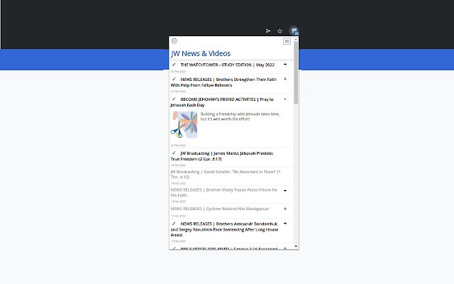 JW Cosa c'è di nuovo? dal Chrome Web Store per essere eseguito con OffiDocs Chromium online