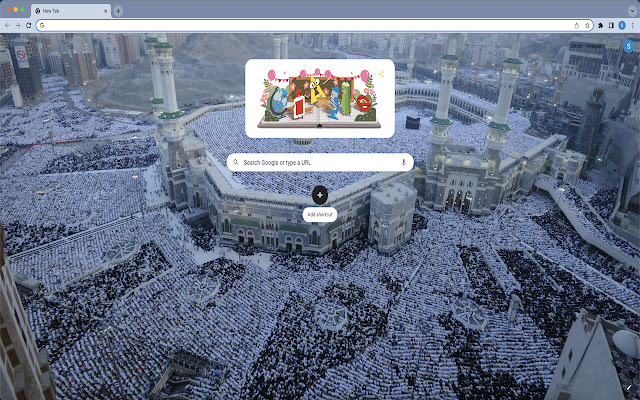 Motyw Kaaba Mecca ze sklepu internetowego Chrome do uruchomienia z OffiDocs Chromium online