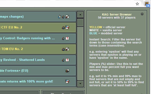 KAG Server Browser  from Chrome web store to be run with OffiDocs Chromium online