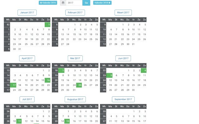 Kalender Online Belgie (BE)  from Chrome web store to be run with OffiDocs Chromium online