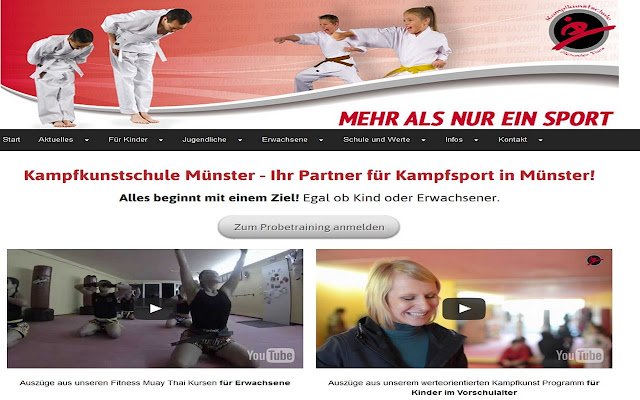 Kampfsport Münster din magazinul web Chrome va fi rulat cu OffiDocs Chromium online