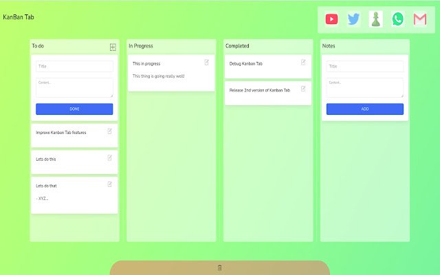 Kanban Tab  from Chrome web store to be run with OffiDocs Chromium online