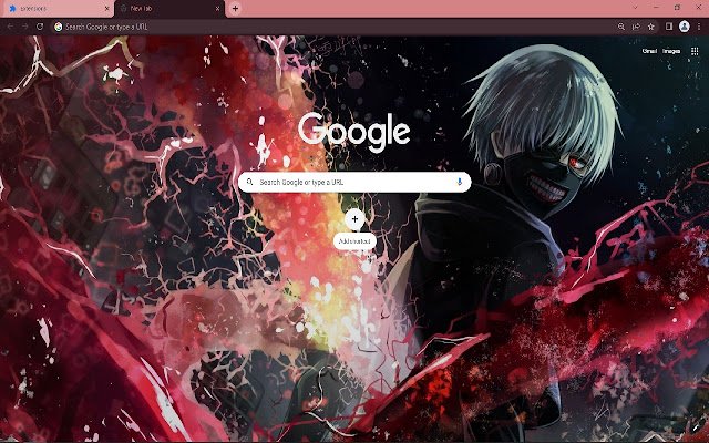 Il tema del browser Kaneki Ken (Tokyo Ghoul) dal web store di Chrome verrà eseguito con OffiDocs Chromium online