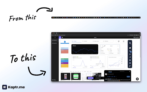 Kaptr.me Web Dashboards with Live Snapshots from Chrome web store to be run with OffiDocs Chromium online Kaptr.me Web Dashboards with Live Snapshots from Chrome web store to be run with OffiDocs Chromium online