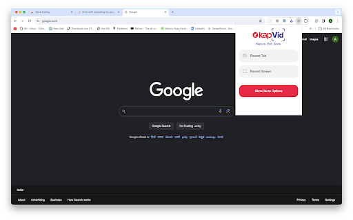 Kap Vid  from Chrome web store to be run with OffiDocs Chromium online