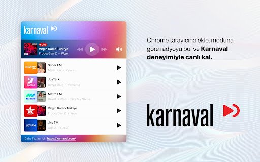 Karnaval: Canlı Kal  from Chrome web store to be run with OffiDocs Chromium online