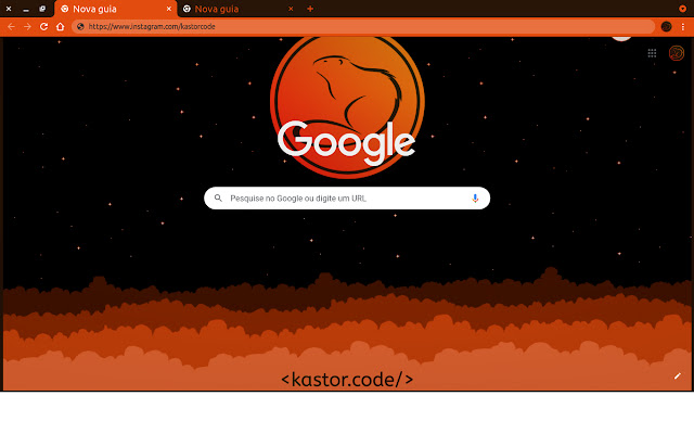 Chrome ウェブストアの KastorCode Orange Sky テーマを OffiDocs Chromium online で実行