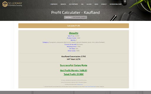 Kaufland Profit Calculator  from Chrome web store to be run with OffiDocs Chromium online
