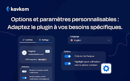 Kavkom Click to Call and Activity  from Chrome web store to be run with OffiDocs Chromium online