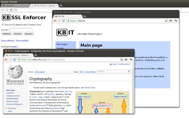 KB SSL Enforcer  from Chrome web store to be run with OffiDocs Chromium online